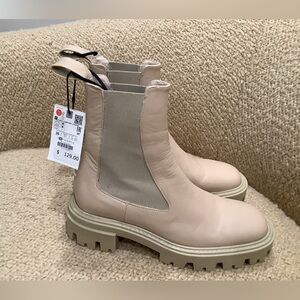 Zara women tan booties NWT